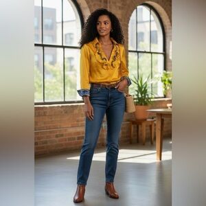 COOGI Couture Ruffled Blouse Short